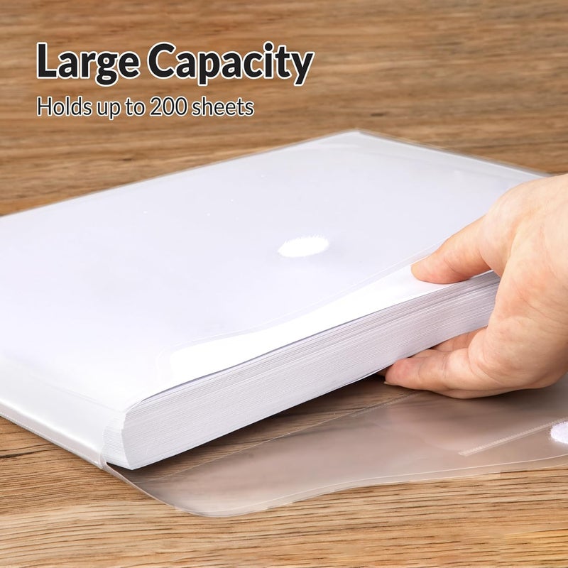 SUNEE 6 Pack Plastic Envelopes, Clear Folders for Document for A4 Letter Size, Poly File Folders with Label Pockets for School Home Office Organizer Work Supplies - Image 5